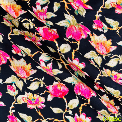Foil Print Rayon Cotton Fabric- F4529